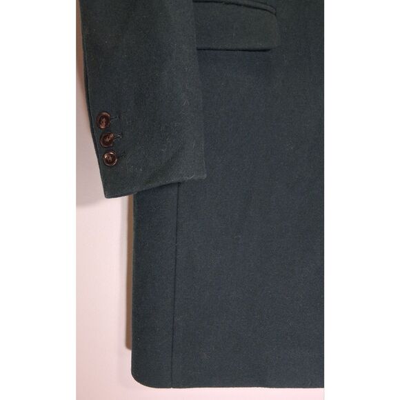 j.crew womens size 4 small long dark green teal wool long coat - Picture 2 of 10